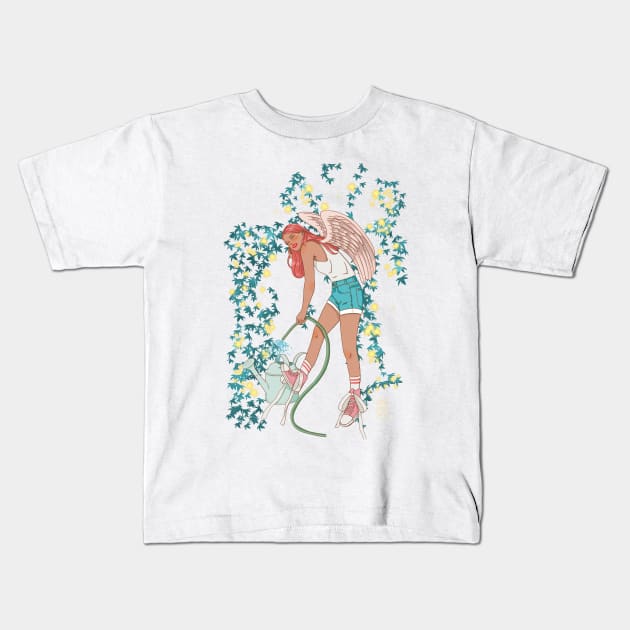 Angel garden Kids T-Shirt by fiorellaannoni